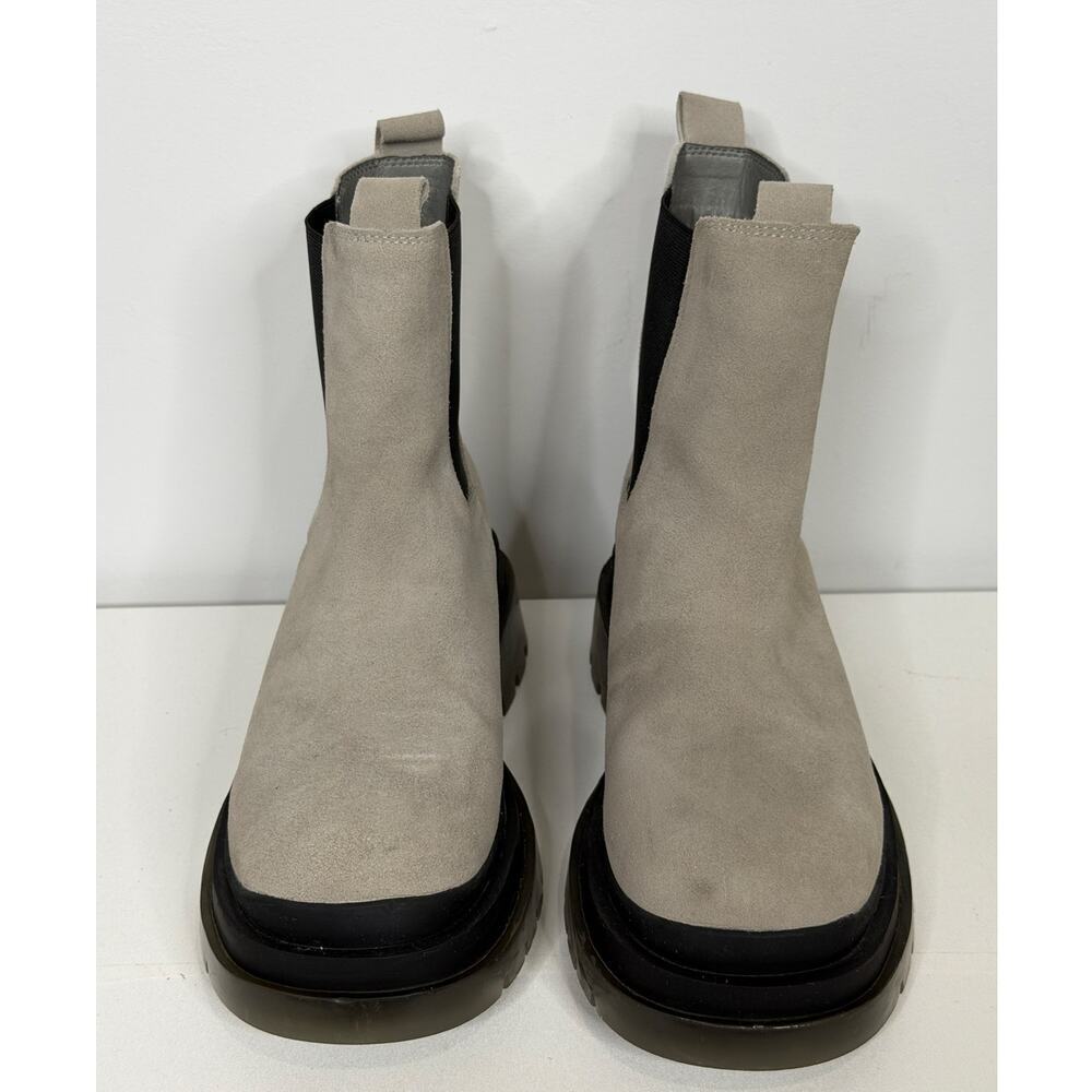 Urban Outfitters Mason Grey Suede Chelsea Boots With Chunky Black Platform